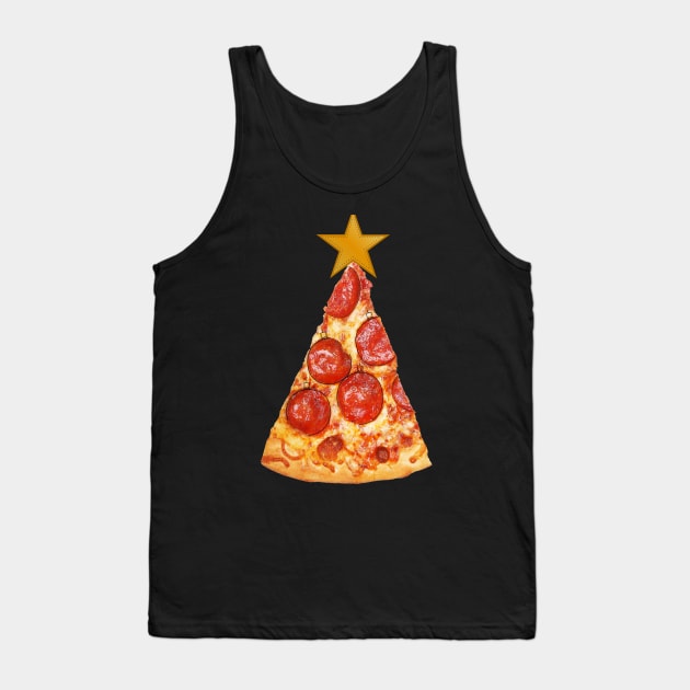 Pizza Slice Christmas Tree Tank Top by Skylane